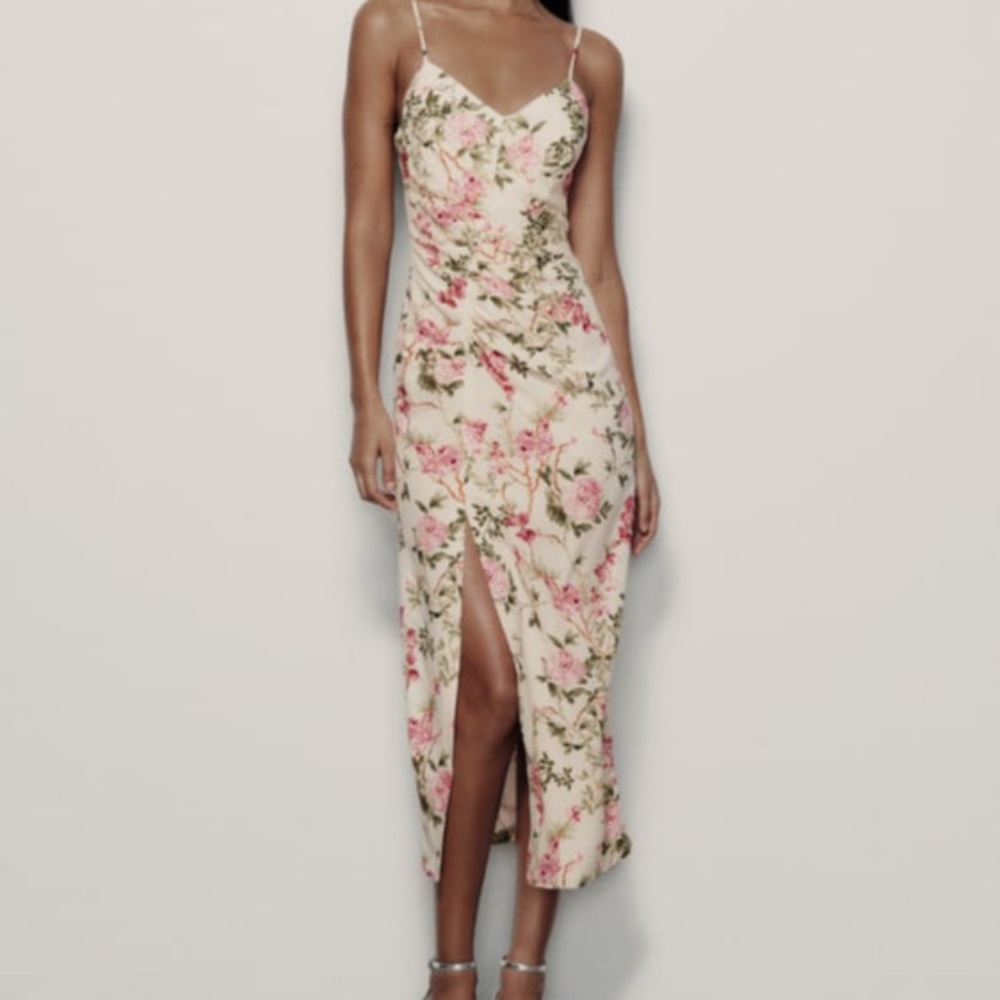 Midi Floral Print Dress | Zara